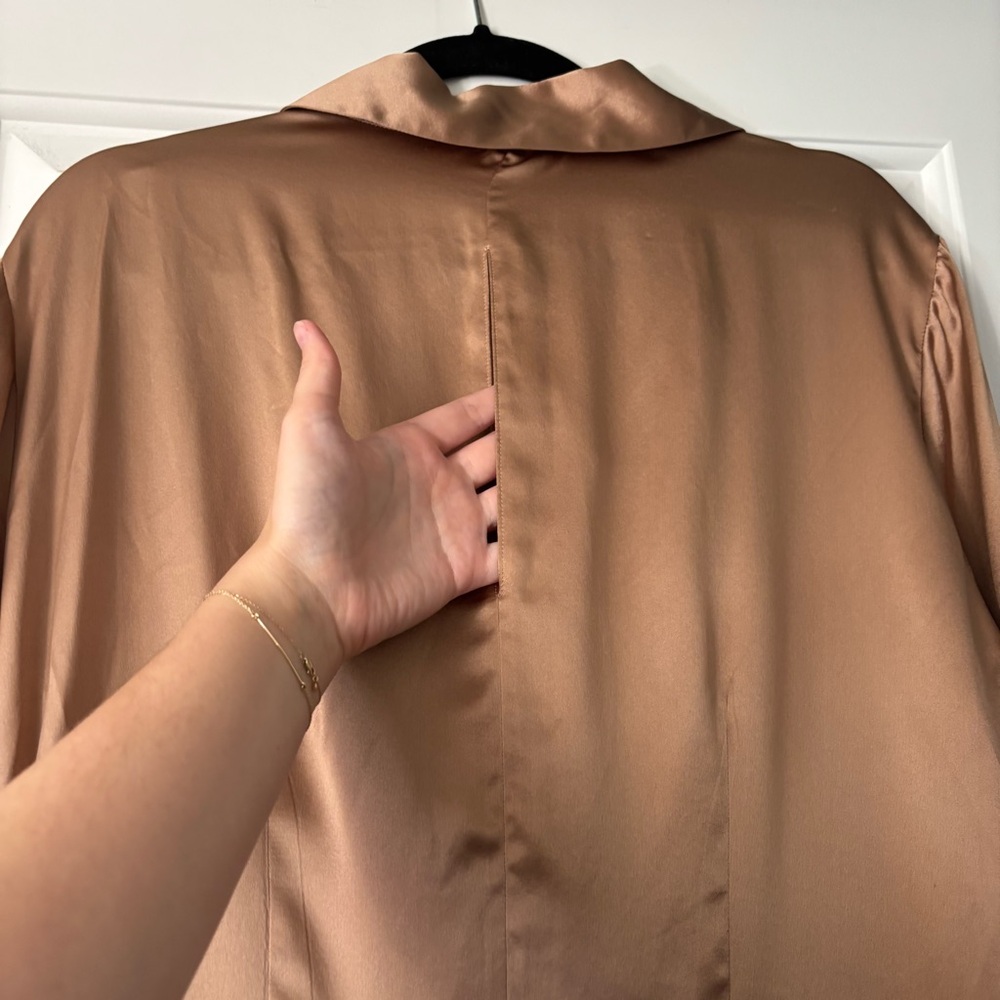 Reformation Satin Midi Dress in Rose Gold - Picture 10 of 12
